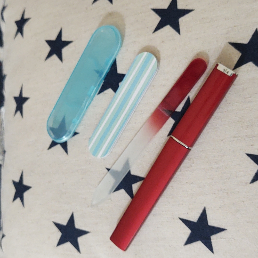 Nail Files - Glass Nail File & Regular Nail File - Set of 2 - NWOT